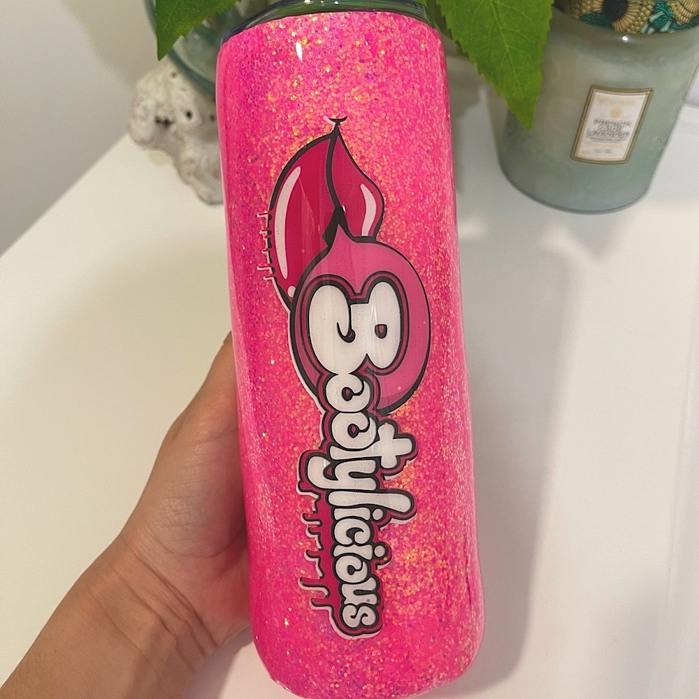 Bootylicious custom glitter tumbler